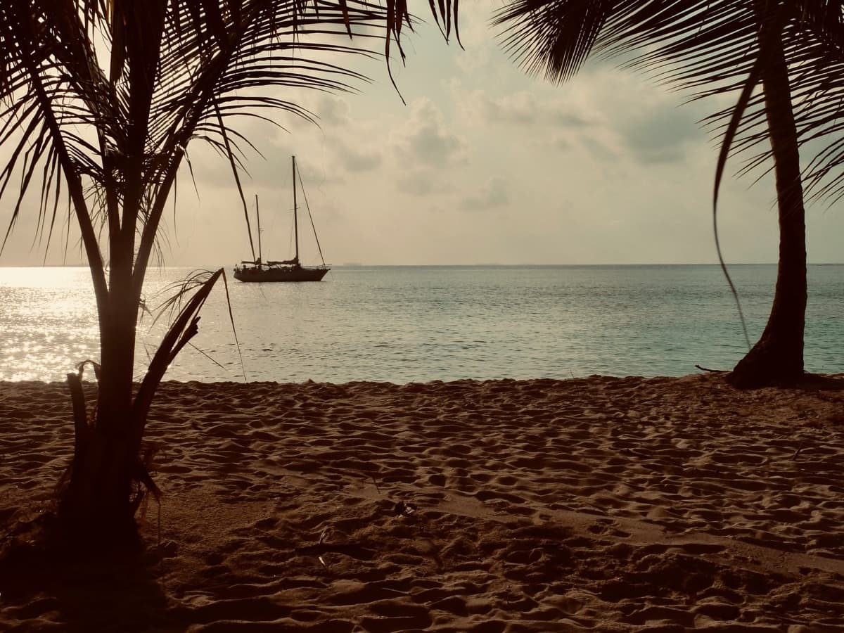 Catamaran under sail in the Caribbean